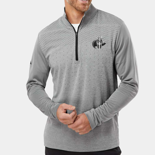 Heather Block Print Quarter-Zip Pullover Thumbnail